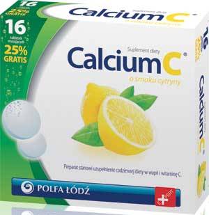 Calcium C Polfa Łódź tabletki musujące o smaku cytryny