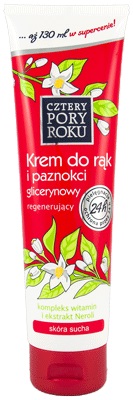 Cztery Pory Roku Krem do rąk i paznokci glicerynowy regenerujący do skóry suchej kompleks witamin ekstrakt Neroli