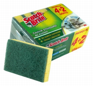 Scotch-Brite Czyścik standard do kuchni, gąbki do zmywania 4+2 GRATIS