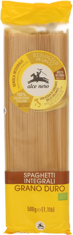 Alce Nero Makaron spaghetti razowy semolina