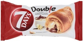 7Days Double rogalik z nadzieniem kakaowym i waniliowym