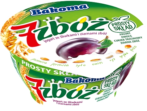 Bakoma 7 zbóż jogurt ze śliwkami i ziarnami