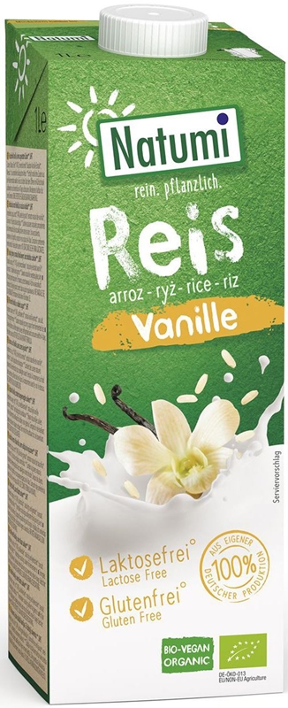 Natumi Rice and vanilla drink without added sugar. Gluten-free BIO