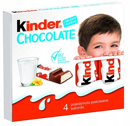 Kinder Chocolate 4 batoniki z mlecznym nadzieniem