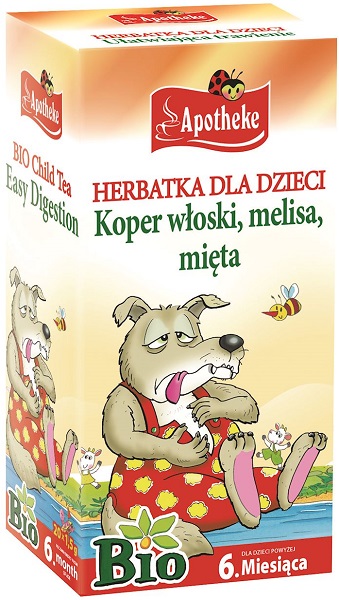 Apotheke Herbatka dla dzieci koper włoski, melisa i mięta BIO 20x1,5g