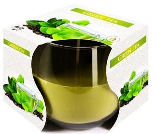 BISPOL bougie parfumée dans verre de thé vert