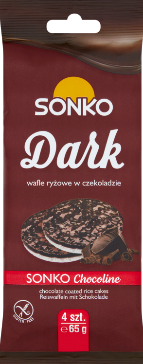 Sonko Dark rice wafers in chocolate 