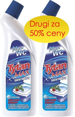 Tytan Max bakteriobójczy płyn do WC 1,2kg, drugi za 50% ceny niebieski