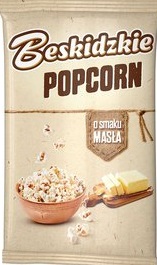 Aksam Popcorn Beskidzki do przyrządzania w kuchence mikrofalowej o smaku masła