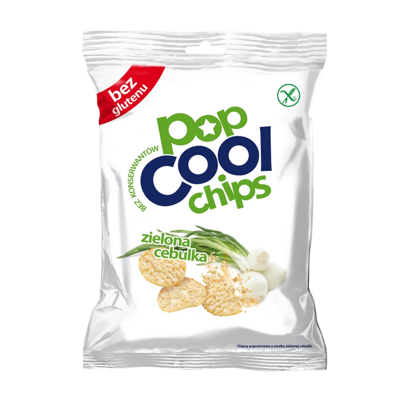 Popcool Chips zielona cebulka Chipsy popcornowe o smaku zielonej cebulki