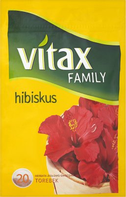 Vitax Family herbata owocowo-ziołowa w torebkach hibiskus