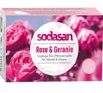 Sodasan vegetable soap BIO rose and pelargonium