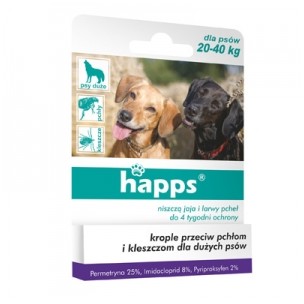 Happs krople przeciw pchłom i kleszczom  dla dużych psów 20-40kg