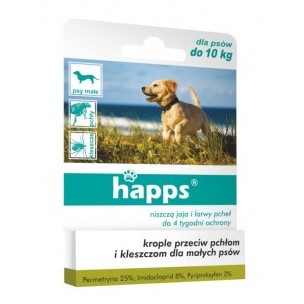 Happs krople przeciw pchłom i kleszczom  dla małych psów do 10kg