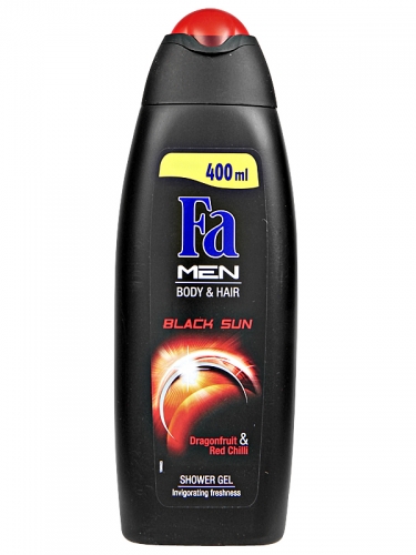 shower gel men black sun body & hair