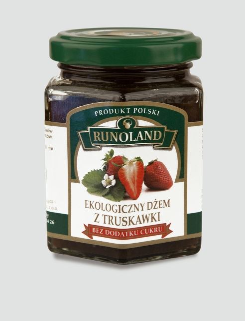ecological jam with strawberries with addition of apple juice