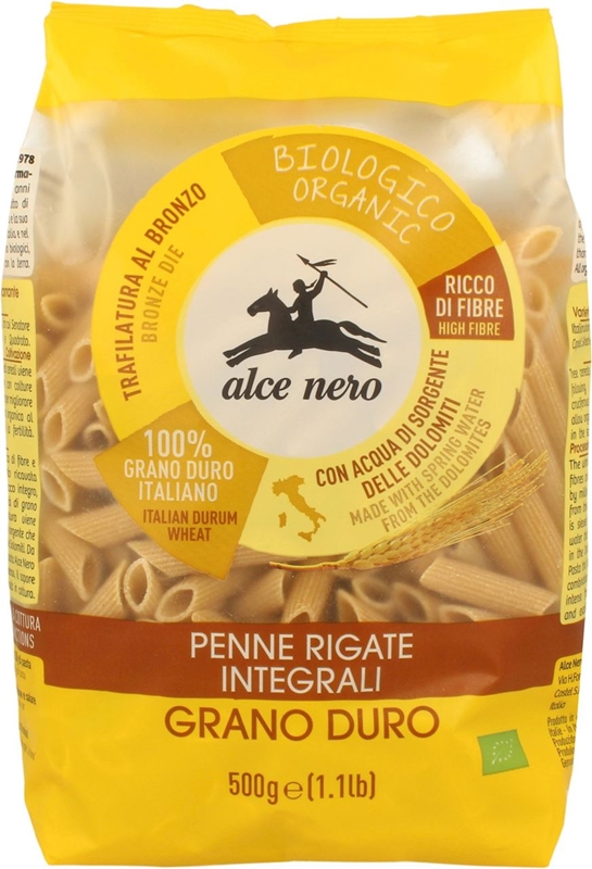 Alce Nero Penne Rigate Pasta Vollkorn BIO