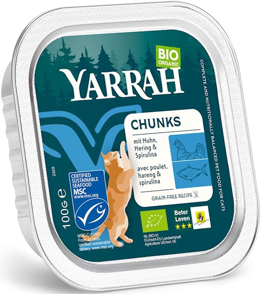 Yarrah Karma dla kota kawałki kurczaka i ryby ze spiruliną BIO
