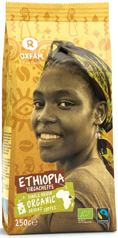 Oxfam ground coffee Arabica 100% YIRGACHEFFE ETHIOPIA FAIR TRADE BIO