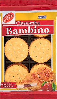 dr Gerard Bambino Ciasteczka z kremem śmietankowym i galaretką wiśniową 235 g