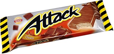 Angriff Wafer mit Kakaocreme - mit Schokolade überzogene Milchkakao