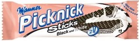 Manner wafer Picknick cocoa with milk cream Black and White