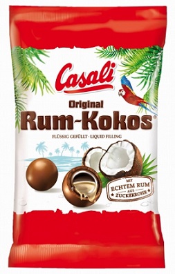 Noix de coco sucrée Casali fourrés au chocolat recouvert alkoholizowanym