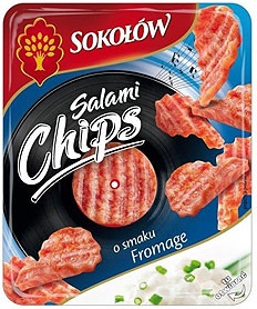 Salami -Chips mit dem Geschmack von Frisch