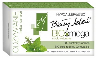 Biały Jeleń BIOomega naturalne mydło w kostce hipoalergiczne z melisą i rozmarynem
