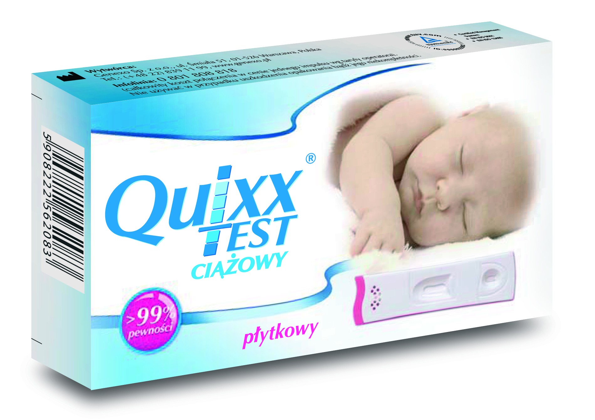 Quixx plaquetas prueba de embarazo