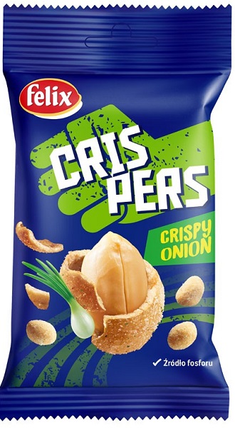 Felix Crispers Onion orzeszki ziemne w chrupkiej skorupce o smaku cebulowym