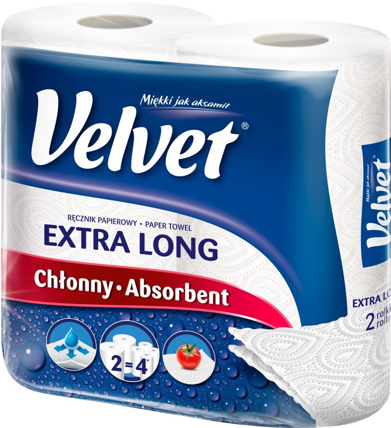 Velvet Czysta Biel Najdłuższy ręcznik papierowy 2-warstwowy miękki jak aksamit
