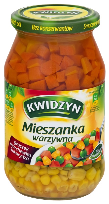 Kwidzyn Mieszanka warzywna groszek + marchewka + kukurydza
