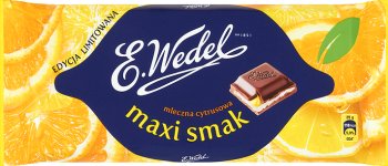 Maxi- Geschmack von Milchschokolade gefüllt mit Zitrone - Orange