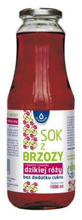 Oleofarm Sok z brzozy z naparem z owoców dzikiej róży bez dodatku cukru