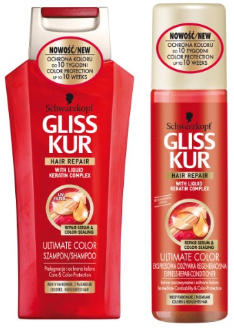 Gliss Kur Szampon do włosów farbowanych z pasemkami 250ml i ekspresowa odżywka 200ml