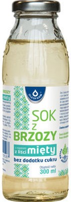 birch juice with mint pasteurized sugar free