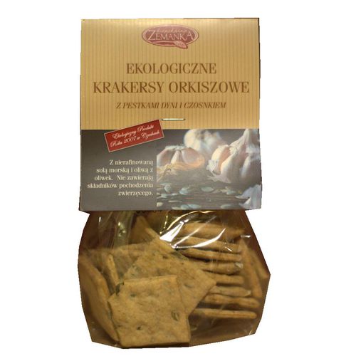 Zemanka ekologiczne krakersy orkiszowe BIO z pestkami dyni i czosnkiem