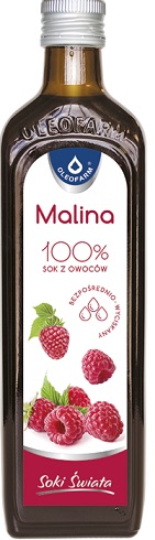 Oleofarm Malina 100% sok z malin, bezpośrednio wyciskany