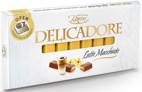 delicadore hervorragende Latte Macchiato Milch Schokolade mit Füllungen mit dem Geschmack von Kaffee mit einem Hauch von Vanille