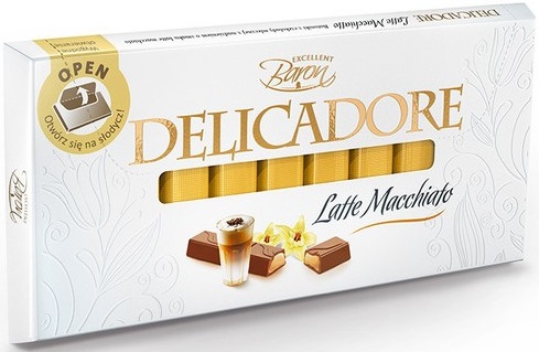 delicadore excelentes barras de chocolate de leche latte macchiato con rellenos con el sabor de café con un toque de vainilla