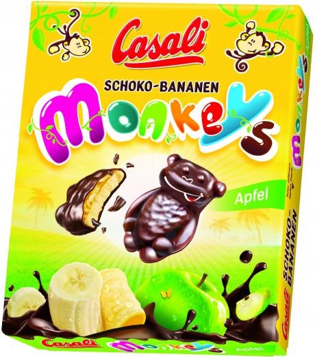 Casali Monkey pianka bananowa z jabłkowa galaretką w czekoladzie