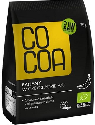 Cocoa banany w surowej czekoladzie 70% BIO