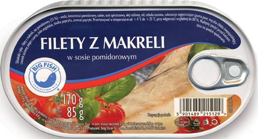 Big Fish fillets of mackerel in tomato sauce