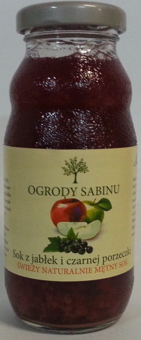 Ogrody Sabinu sok BIO jabłko i czarna porzeczka