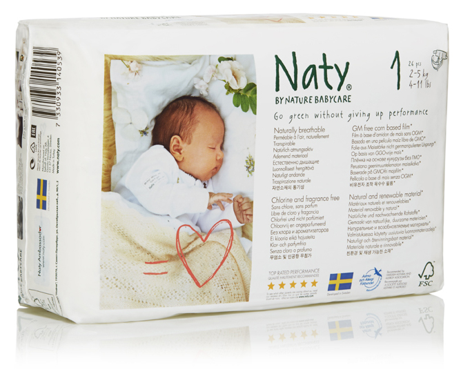 Ecological nicks disposable diapers no.1 (2-5kg)