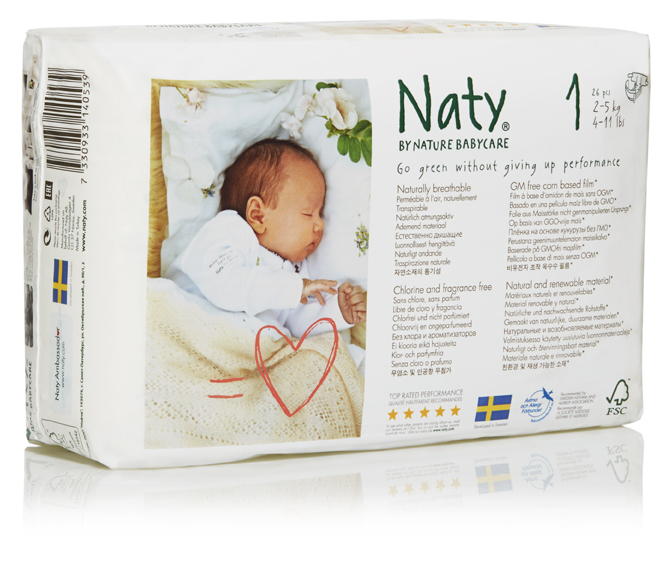 Naty ekologiczne pieluchy jednorazowe no.1 (2-5kg)