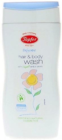 Topfer liquid washing hair and body for infants and children enriched extract of wheat bran from organic farming