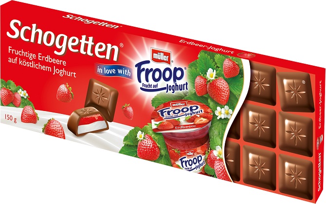 Schogetten Czekolada alpejska pełnomleczna Froop jogurt truskawka