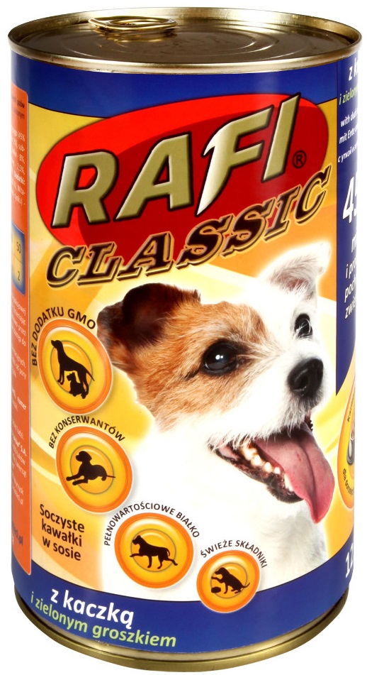 Rafi nourriture classique pour les chiens adultes de toutes les races de canard et pois verts